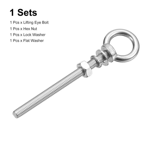 Heavy Duty Lifting Eye Bolt M10x150mm with nut and washer stainless steel 304 shoulder ring eye bolt for hanging items