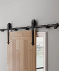 Six Foot Barn Door Hardware Kit With Boss Grade Heavy Duty Carbon Steel Track For Smooth Quiet Sliding Doors Matte Black Finish