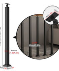 Top Tier Adjustable Deck Railing Posts Kit Featuring Flexible Indoor Outdoor Stair Balusters And Smooth Black Iron Spindles displayed vertically with customizable heights.