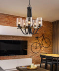 Three Light Modern Farmhouse Chandelier With White Fabric Shade For Dining Room Living Room Foyer Hallway Ceiling Light