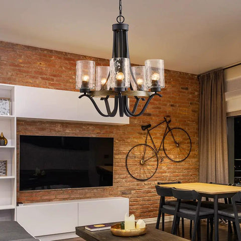 Three Light Modern Farmhouse Chandelier With White Fabric Shade For Dining Room Living Room Foyer Hallway Ceiling Light
