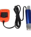 Cordless Fuel Transfer Pump 18V with aluminum body and battery charger, designed for diesel and oil transfer, 40L flow rate.