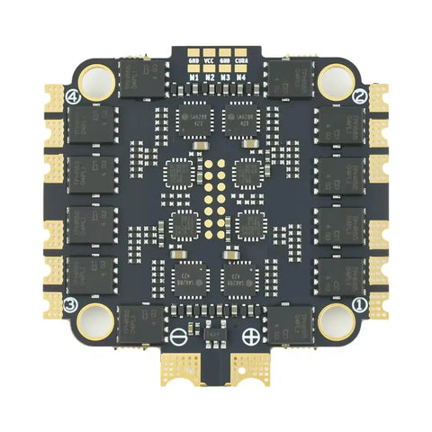 Top view of 60A 4in1 ESC For FPV Drones With 2S-6S LiPo, Lightweight 13.8g board showing circuit layout.