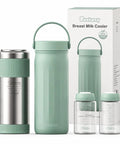 Travel Ready Portable Breast Milk Cooler With 24 Hour Deep Freeze Tech Zero Sweat Insulation Keeps Pumped Milk Ice Cold For Beach Days And Road Trips Includes Two Spill Proof Bottles In Fresh Green.