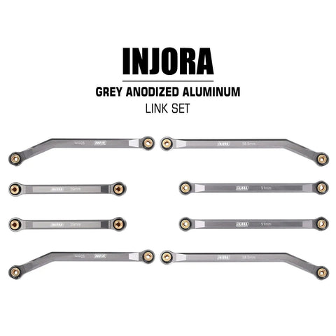 Front Four Link Upgrade Kit For SCX24 C10 JLU Bronco Base Camp 4Runner RC Cars CNC Grey Aluminum Engraved Link Set