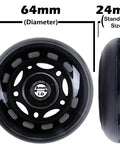 64mm Inline Skate Wheels 64x24mm Replacement With Bearings For Roller Hockey And Everyday Skating 4 Pack 85A High Rebound PU ABEC 9 Bearings