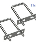 Two Sets Of 304 Stainless Steel Square U Bolts With M8 Nuts, 2.75 Inch Inner Width, 4.33 Inch Length, Frame Plate Included