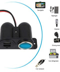 Top Tier No Fuss Ride Ready Under Dash Cigarette Lighter Adapter Featuring Dual 3.1A USB Quick Charge Outlets For 12V And 24V Cars Trucks Suv Hardwire Kit overview showing dual USB ports and cigarette lighter socket.