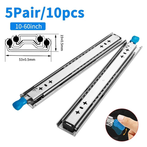 Heavy Duty Ball Bearing Drawer Slides Built Like A Tank Featuring A Secure Lock and Rust Resistant Finish delivering full extension upgrade