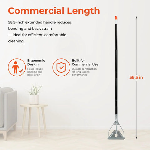 Built Tough Commercial Wet Mop Handles 3 Pack 58 Inch Metal Cleaning Poles with ergonomic design for comfortable cleaning.