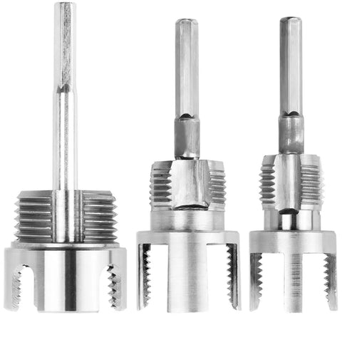 Heavy Duty Three Piece Pipe Thread Kit With No Fuss Dual Function Internal And External Threading for PVC and plastic pipes