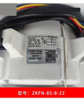 Close-up of Brushless DC Motor For Air Conditioners ZKFN85822 Replacement with labels and wiring visible.
