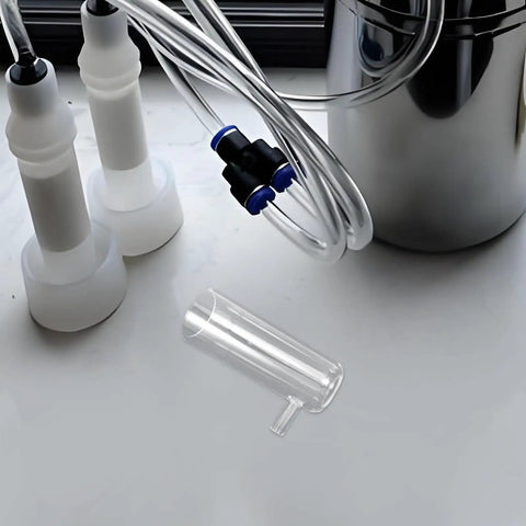 Portable Goat Milking Cup Replacement Part With Plastic Milking Liner Lightweight Hygienic For Dairy Operations And Field Use Ideal For Mobile Milking Across Farms And Barns, clear plastic liner