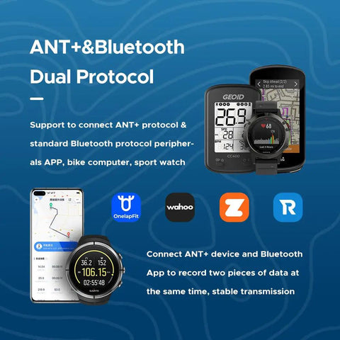 CS600 Cadence And Speed Sensor For Cycling, ANT Plus And Bluetooth Wireless Bicycle RPM Sensor Compatible With Bike Computers, Sports Watches, iOS And Android Apps