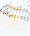 Six Pack Beadable Envelope Slitters For DIY Projects, Stainless Steel Letter Opener Knives in silver, gold, and rose colors