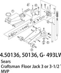 Exploded diagram of Floor Jack Seal Replacement Kit Fits 3 Ton And 3-1/2 Ton Pro Grade Heavy Duty Hydraulic Floor Jacks Replaces 214.50136 50136 G-493LWM Complete Seal Set For Full Hydraulic Unit Overhaul And Quick Lifting Mechanism Repairs.