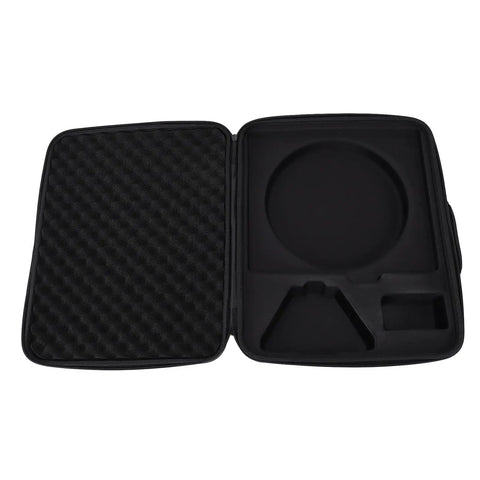 Open view of Travel Carrying Case For Mini Dish Kit With Shockproof IP67 EVA Storage and precise foam inserts for RV, yacht, SUV use.