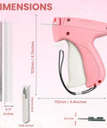 Straight Up The Ultimate Stitch Gun For Clothes Repair And Quick Fix Tagging for seam hemming with dimensions shown.