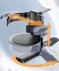 Diagram of 2 In 1 Desk Cup Holder And Headphone Hook, 360 Degree Rotating Aluminum Alloy Bracket showing dimensions and rotation