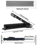 Upgraded Heavy Duty Aluminum Alloy Scribing Tool For Carpentry And Construction With Rock Solid Locking Nut and measurement details.