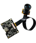 4K 12MP IMX577 CMOS Camera Module With USB 3.0 FPC, 100 Degree Fixed Focus Lens, includes motherboard interface visible