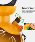Close-up of 1.35 Gallon Pump Pressure Sprayer With Adjustable Shoulder Strap And Nozzle Safe Valve Rugged HDPE Build