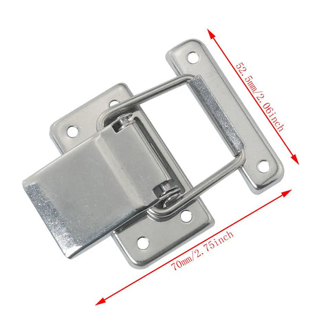 Stainless Steel Cabinet Hasp Latch Lock Hardware Two Pack With Mounting Screws Spring Loaded Toggle Catch For Mechanical Equipment Case Rust Resistant