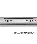 Stainless Steel Drawer Slides With Soft Close And Full Extension Ball Bearing Glides showing thickened main body for durability.