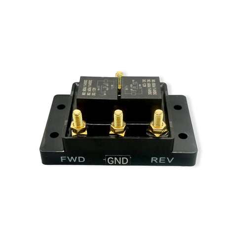 12V Weather Resistant Ready To Roll Reverse Polarity Switch Kit Labeled Solenoid with forward, ground, reverse terminals