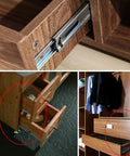6 Inch Full Extension 3 Section Ball Bearing Drawer Slides Side Mounted For Cabinets Kitchens And Furniture Durable Cold Rolled Steel Zinc Plated For Rust Resistance 2 Pack installed in wooden drawers.