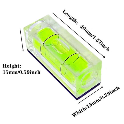 Two Pack Magnetic Bubble Level Set With Magnetic Base 15mm By 15mm By 40mm Compact Single Line Small Square Layout Tool