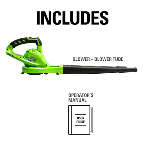 40V Cordless Leaf Blower With 150 MPH Air 135 CFM Turbo Concentrator Nozzle Tool and Blower Tube with Manual