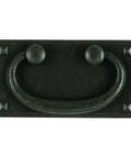 Solid Core Cabinet Pulls One And One Half Inch Center To Center Black Mist Antique Old Mission Style Kitchen Door And Dresser Hardware Three And Three Quarters Inch Length With Five Eighth Inch Projection Hand Forged Look Boss Vibe shown from front
