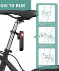 Installation guide for Seat Post Quarter Turn Mount for Garmin Varia Radar on a bike seat post, showing step-by-step process.