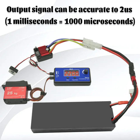 Pro Grade RC Servo And ESC Consistency Tester for helicopters, planes, and cars with manual mode and high precision 2µs signal check.