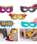 Colorful masks from LilyPad Sewable Electronics Starter Kit For Arduino Learning E Textiles Cuttable Electronics Projects.