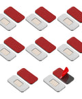 Ultra Thin Cabinet Magnets 8 Pack No Fuss Closure With Adhesive Door Catch displayed with red and silver surfaces
