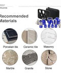 Diamond Drill Core Bit Hole Saw Kit with EVA guide jig for porcelain tile, ceramic, masonry, marble, granite, and stone.