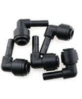Five Pack One Quarter Inch Tubing Elbow Fittings Black 90 Degree Push To Connect Water Pipe Connectors for RO Systems