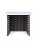 Hassle Free Portable Soundproof Box For Desk Setup Quick Fold Vocal Booth With Pro Level Noise Blocking showing the interior design and acoustic foam.