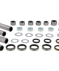 Swing Arm Linkage Bearing Kit For KTM SX F 250 2011 2012 2013 2014 2015 2016 2017 2018 Pro Grade Rebuild Set With Needle Bearings Case Hardened Bushings And Precision Ground Components For Smooth Power Delivery And Long Lasting Durability, kit parts laid out