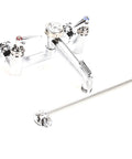Top view of Workhorse Service Sink Faucet With Ceramal Cartridges And Check Valves Lever Handles Rough Chrome Finish