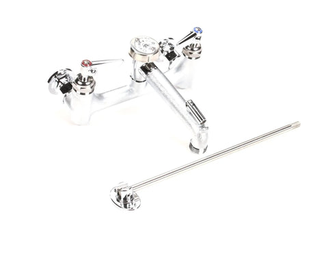Top view of Workhorse Service Sink Faucet With Ceramal Cartridges And Check Valves Lever Handles Rough Chrome Finish