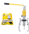 Heavy Duty Hydraulic Gear Puller With Interchangeable Two Or Three Jaws For Bearing Hub And Flywheel Removal, 5 Ton, industrial steel, versatile design.
