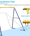 Heavy Duty 71 Inch Swing A Frame Stand For Backyard Fun, 440 Lb Weight Capacity, All Weather Rust Resistant Steel Frame close-up.