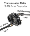 Ultralight Carbon Fiber Overdrive Transmission OD3 For AR44 Capra Axle LCG 1x10 RC Rock Crawler with ratio details