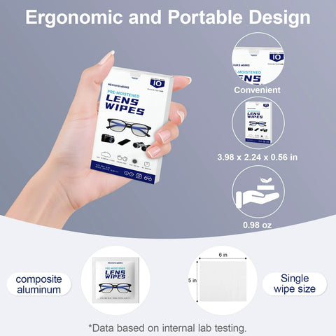 Amazon Third-Generation Lens Wipes, 120-count, pre-moistened, individually wrapped for eyeglasses and camera lenses