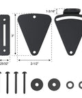 Barn Door Lock Hardware Black Steel Sliding Privacy Latch For Closet Doors Shed Pocket Doors And Wood Gates Durable Carbon Steel With Black Powder Coat Finish components with screws and washers