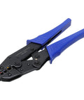 Heavy Duty Adjustable Ratchet Wire Crimping Pliers For Heat Shrink Connectors Auto Repair 0.25 To 6 Sq Mm Range Snazzy Blue Grip