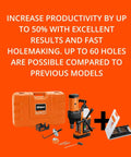 Magspeed 150 Magnetic Base Drill Featuring Dual Side Hand Feed Wheels And A Super Beefy 1500W Motor For Tough Metal Jobs That Knock It Right Out Of The Park Built Like A Tank, in orange case with accessories.